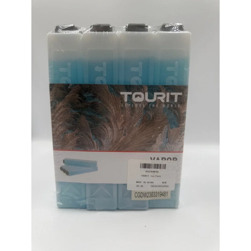 TOURIT‎ Vapor Ice Pack Set Reusable Slim Cooler Packs Non-Toxic BPA Free Blue